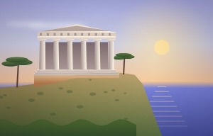Temple of Aphaia, Aegina scene